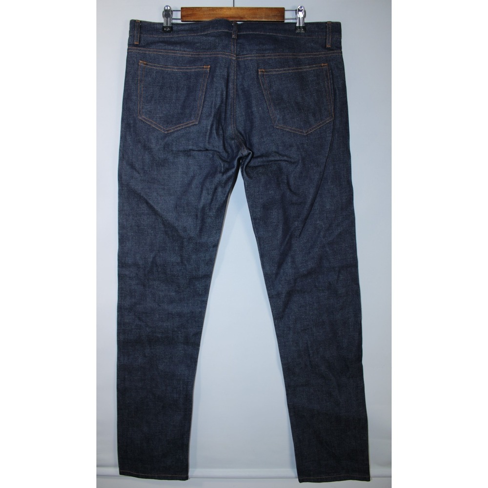 NWOT APC Men's Size 35x35 Navy Blue 100% Cotton Straight Leg Raw Denim Jeans - Picture 5 of 9